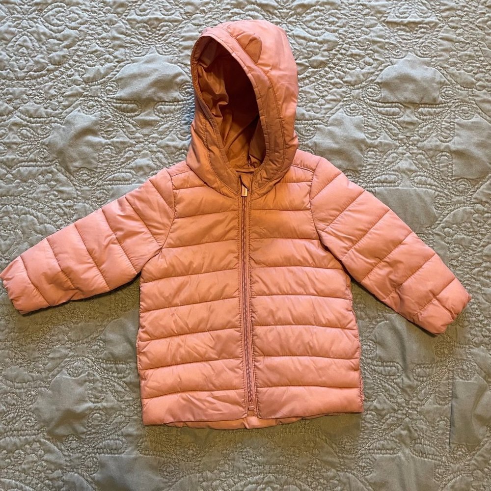 Old Navy Baby/Toddler Girls Pink Puffer Winter Jacket Size 12-18 Months